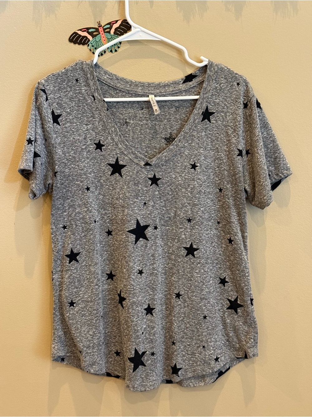 Z Supply Grey V-Neck Star Print Tee